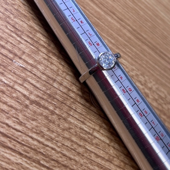 925 Silver Plate Pretty Ring Enclosed Crystal Zircon Promise Good Quality - Picture 9 of 11